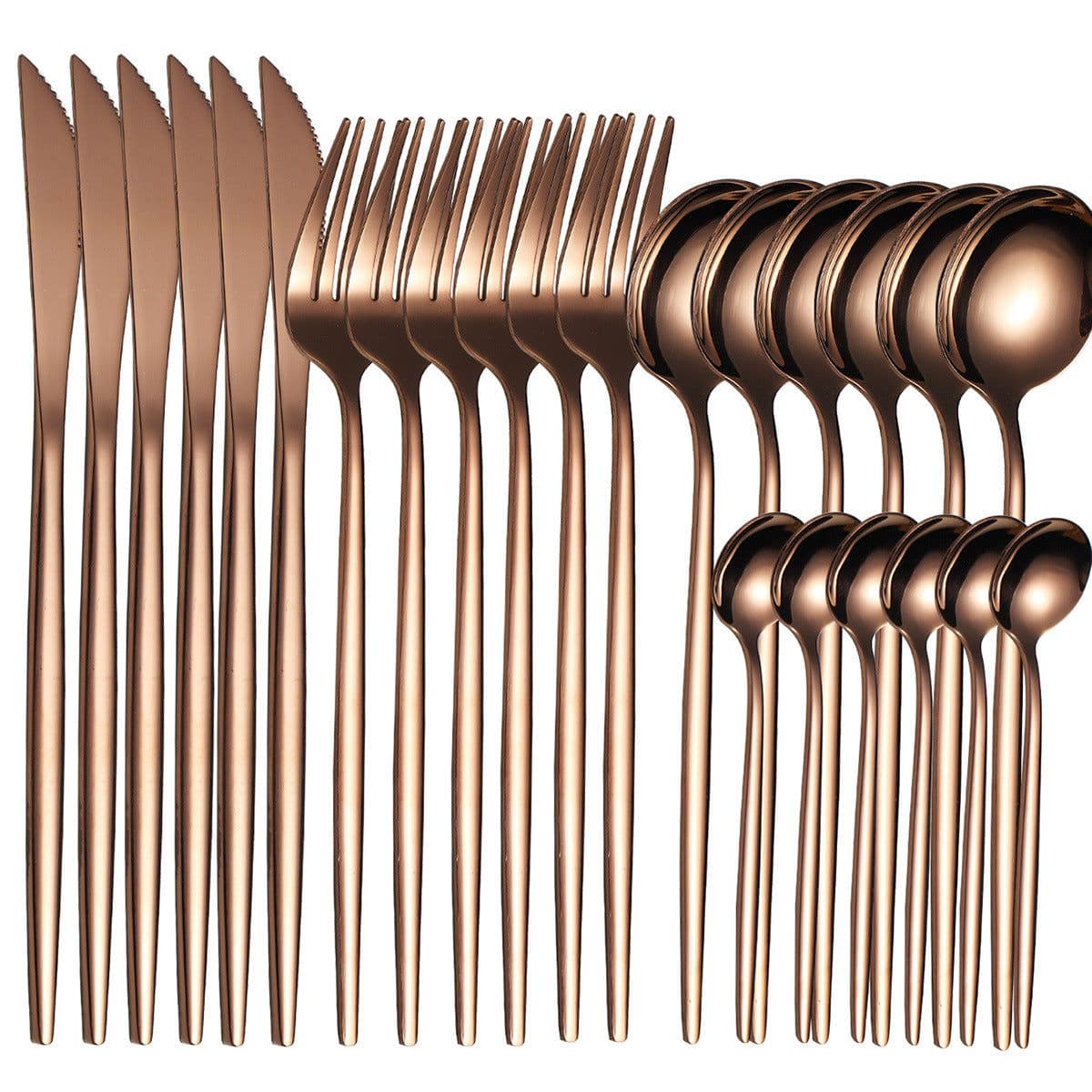 image-Yigang Stainless Steel Flatware Set 24 Piece Silver