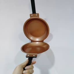 image-TV new product pancake bonanza copper non-stick frying pan double-sided pot golden folding frying pan wholesale