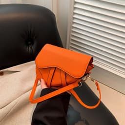 image-Black PU Saddle Bag - Crossbody Magnetic Clasp