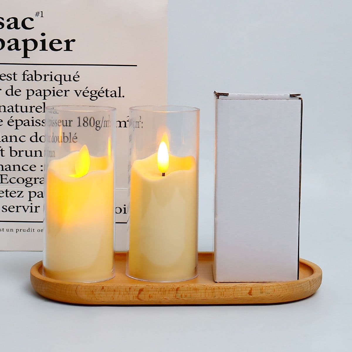 image-Zhu Sheng LED Candle - White Cylindrical Christmas LED Candle Set of 3