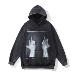 image-Cotton Fleece Hoodie - Kangaroo Pocket Loose Fit XXL