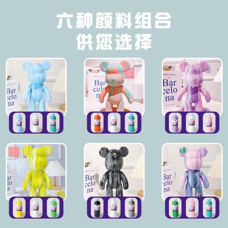 image-Fluid Bear DIY Paint Set - 6 Colors 60ml
