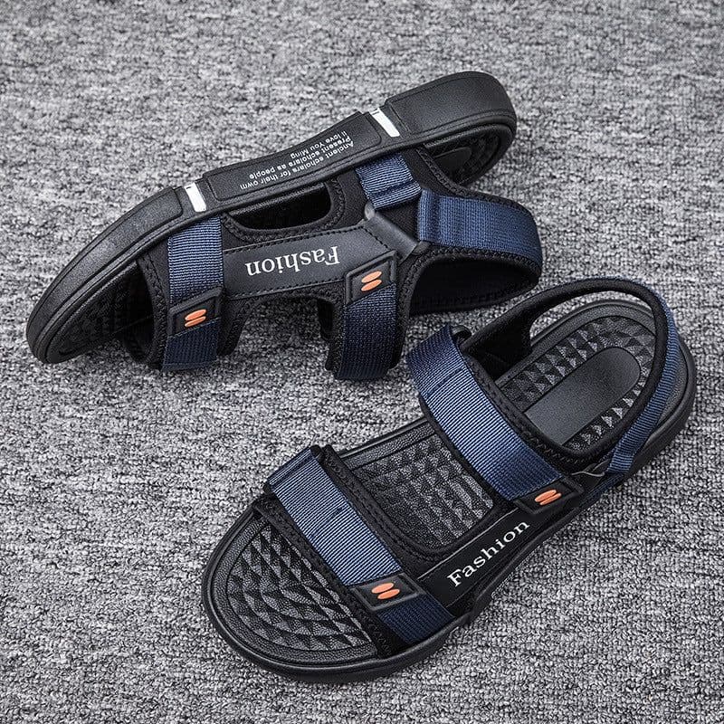 image-Men's Beach Sandals - Grey Velcro Size 36