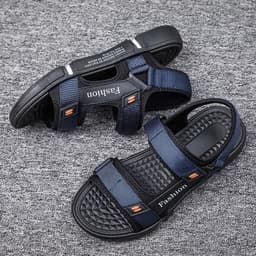 image-Men's Beach Sandals - Grey Velcro Size 36