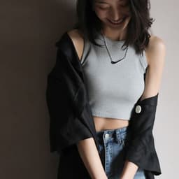 image-Net red short black bottoming thread camisole women's summer inner wear sleeveless design sense outer wear top trendy small