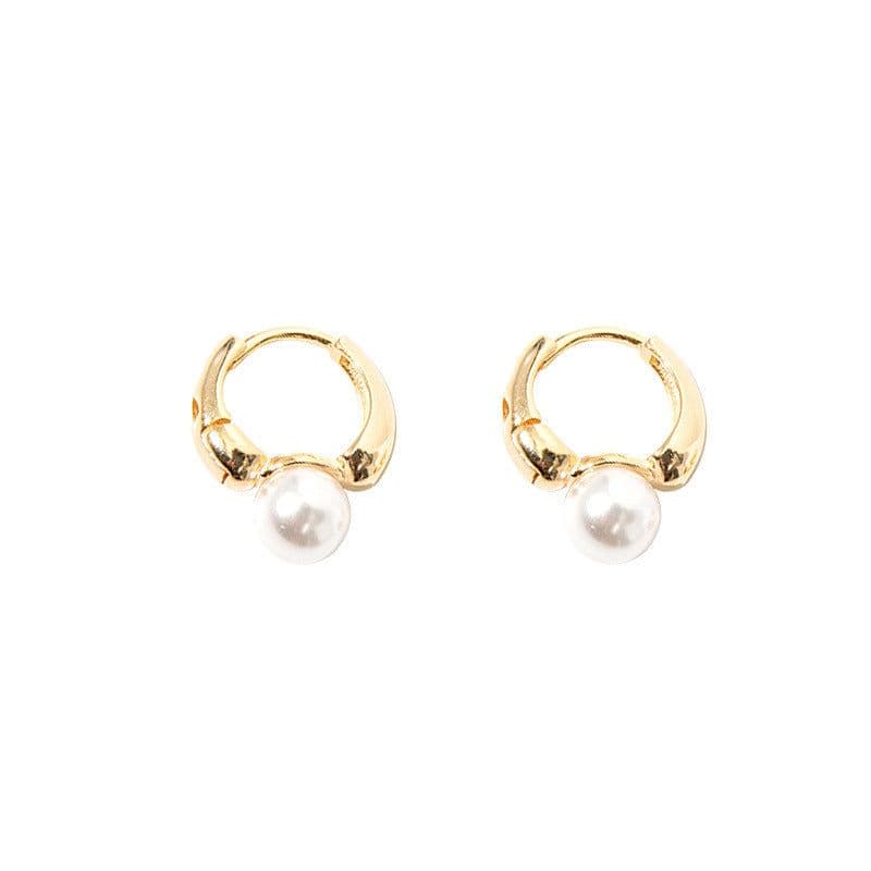 image-Gold-plated French-style Pearl Earrings, Retro Chic, High-End (59 characters)