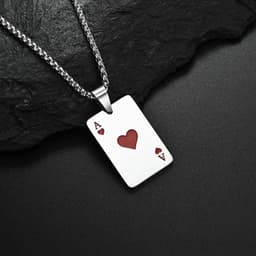 image-Yousu Spades Necklace Pendant - Ace of Hearts Titanium Steel