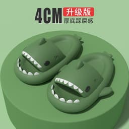 image-Shark Couple Slippers - Grey Unisex Indoor Outdoor Sandals