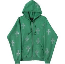 image-European and American station cross-border women's autumn new 2023 European and American loose top cross ironing diamond zipper hooded sweater