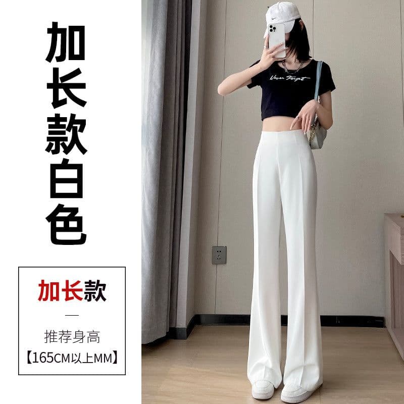 image-Women's High Waist Flared Pants Summer 2023 2XL Neutral Style