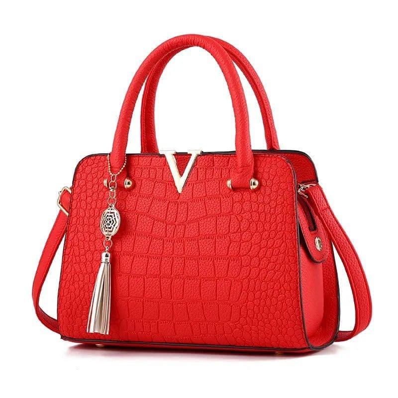 image-rpinala Women's Messenger Bag - Pink PU Crocodile