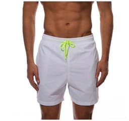 image-Cross-border new summer sports and leisure solid color men's quarter shorts breathable lotus leaf mesh men's beach pants