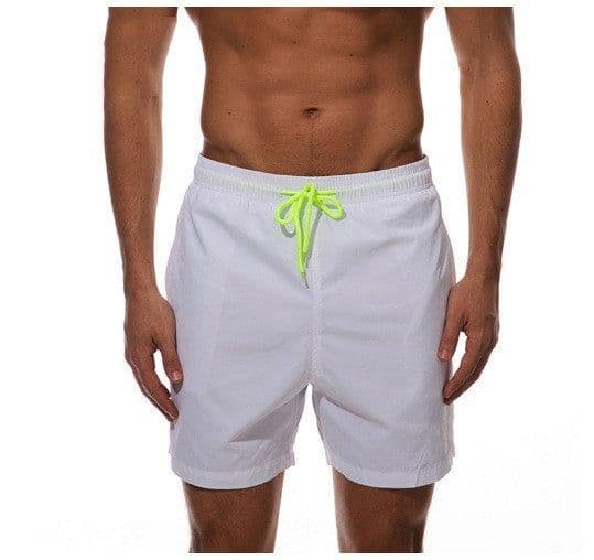 image-Cross-border new summer sports and leisure solid color men's quarter shorts breathable lotus leaf mesh men's beach pants