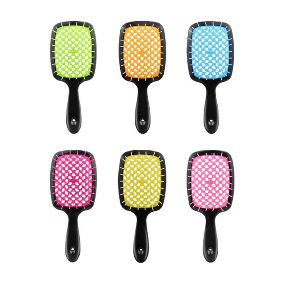 image-Soft Concubine Square Hollow Massage Comb - Black