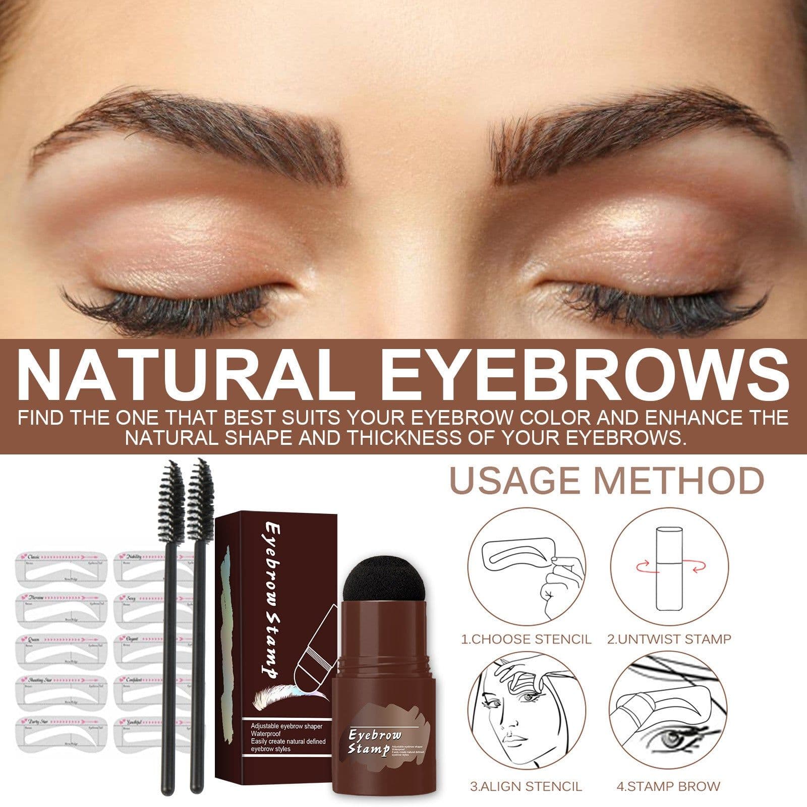image-EELHOE Eyebrow Powder Stamp Kit Waterproof