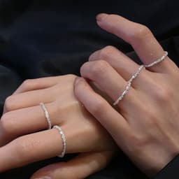 image-Sparkling ring full body 925 sterling silver starry ring ring ins temperament fashion net red ring tail ring
