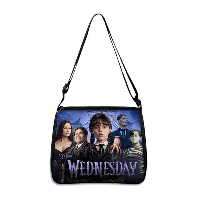 image-Cross-border Adams family Wednesday addams ladies shoulder bag niche armpit bag fashion handbag