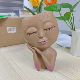 image-Resin Boo Girl Flower Pot Nordic Green Decorative