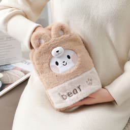 image-Purple Plush Hot Water Bottle 500ML - Removable Cover