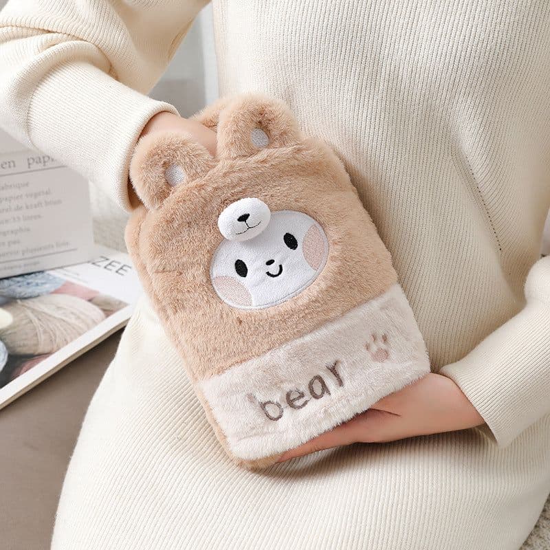 image-Purple Plush Hot Water Bottle 500ML - Removable Cover