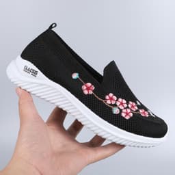 image-Women's Pink Walking Shoes - Mesh Breathable Casual Slip-Ons