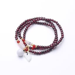 image-Natural Garnet Bracelet Bracelet Multi-circle 5mm Natural Chalcedony Accessories Factory Wholesale Hot Sale