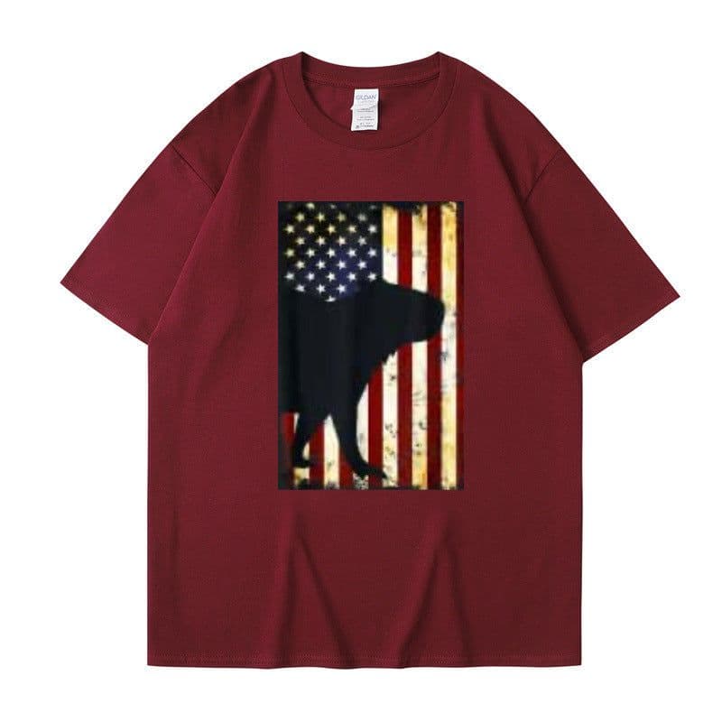 image-Men's Cartoon T-Shirt Dark Gray Cotton Short Sleeve