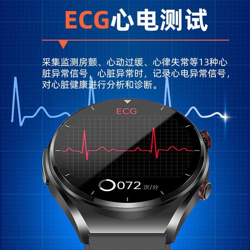 image-Smart Watch - ECG Blood Pressure Oxygen Heart Rate Black