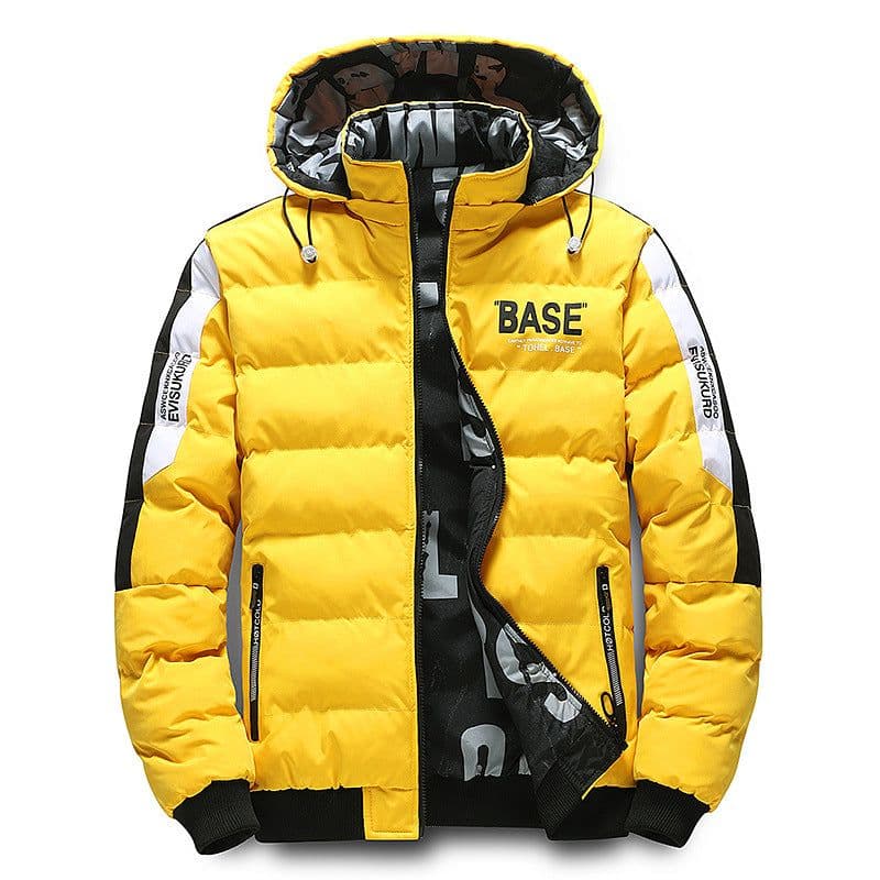 image-Men's Winter Cotton Puffer Jacket - Black Hooded 5XL