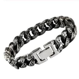 image-Yuanyi Retro Carved Bracelet - Silver Alloy Unisex