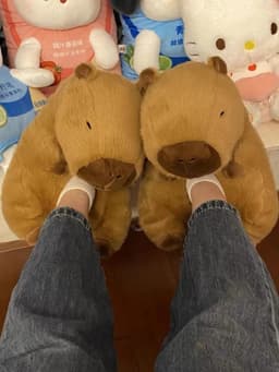 image-Ruipu Capybara Slippers - Camel - Plush EVA - Size 35-41