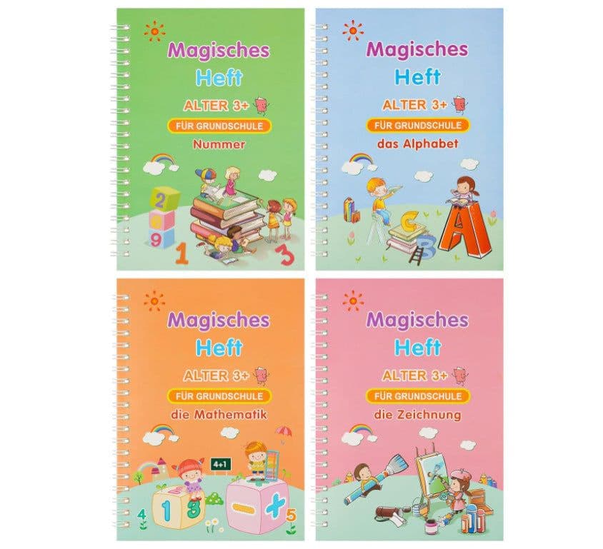 image-Fang Zhihui Arabic Copybook Set - 4 Books + Pen Holder - Multi-Language
