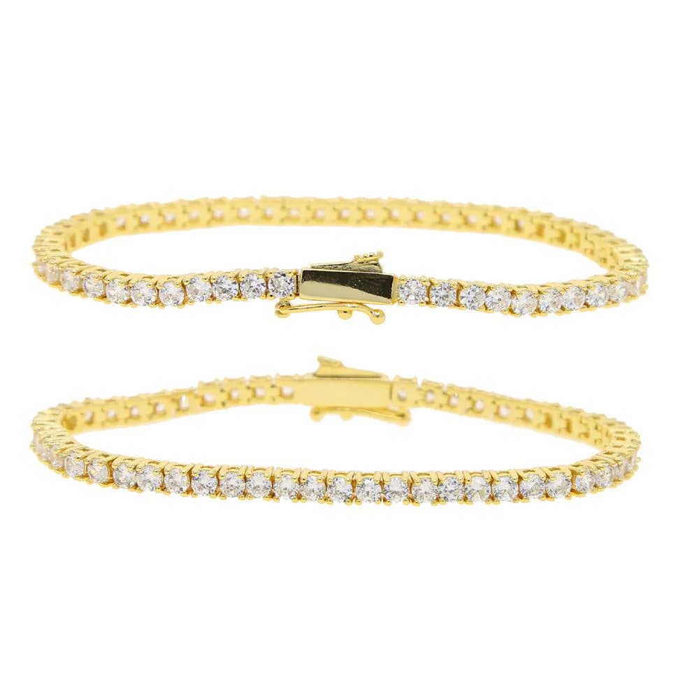 image-Zircon Tennis Chain 3mm Gold 21cm