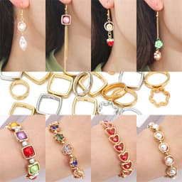 image-DIY Plastic Resin Heart Shape Beads - 25pcs Gold/White/K Set