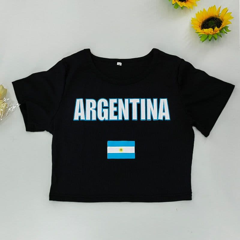 image-European American Y2K Blue Crop Top - Slim Fit