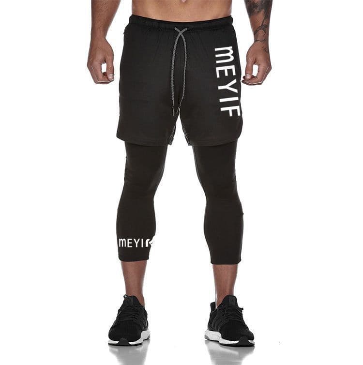 image-Men's BALLGUA Gym Pants - Fitness Running Tights, 85% Polyester, Multiple Pockets