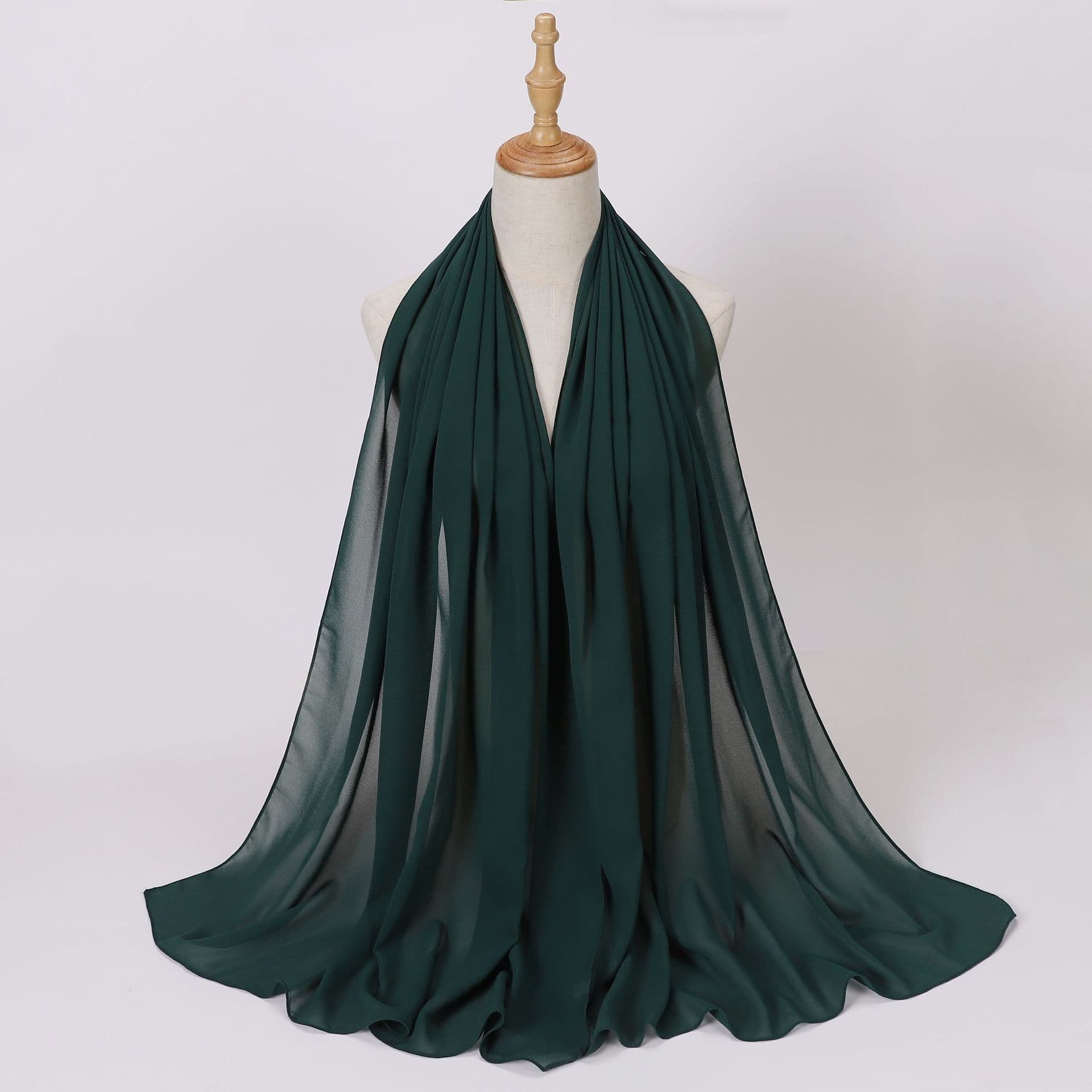 image-Weicai Chiffon Hijab Scarf - Gray Coffee 175x70cm