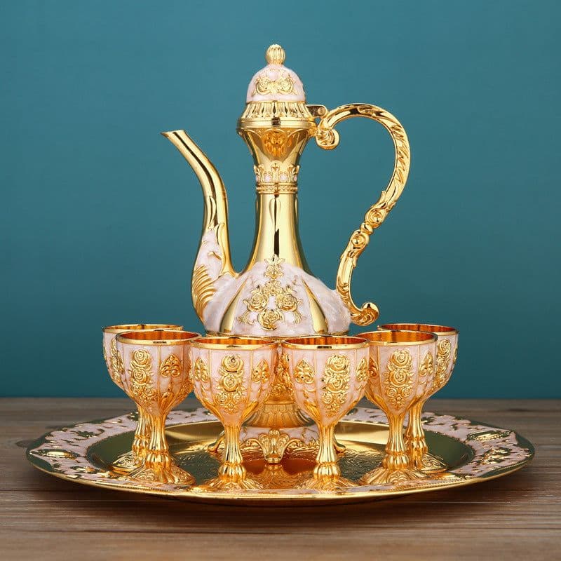 image-European Style Wine Jug and Glass Set for Home Wedding Decor
