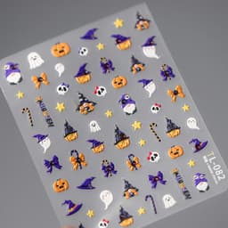 image-tensor Halloween Pumpkin Nail Stickers Diamond Series