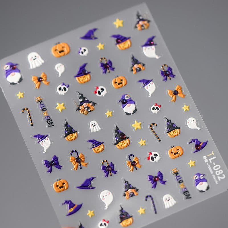 image-tensor Halloween Pumpkin Nail Stickers Diamond Series