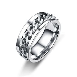 image-New simple transfer jewelry men's titanium steel rotatable beer bottle chain ring personality domineering ring