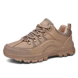 image-New large size hiking shoes men's thick-soled outdoor sports shoes leather low-cut hiking shoes cross-country boots casual shoes