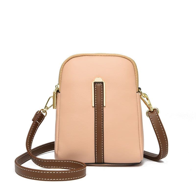 image-PU Leather Crossbody Phone Bag - Black Small Square