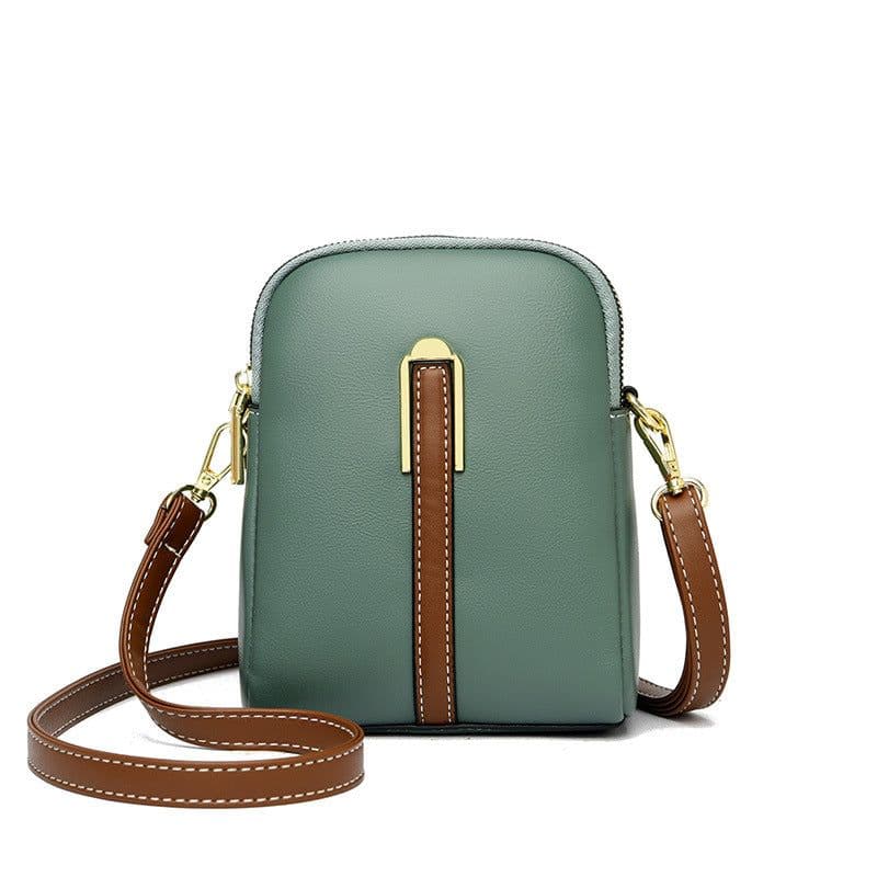 image-PU Leather Crossbody Phone Bag - Black Small Square