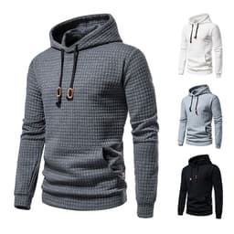 image-European Size Men's Jacquard Sweater - Dark Gray 2XL