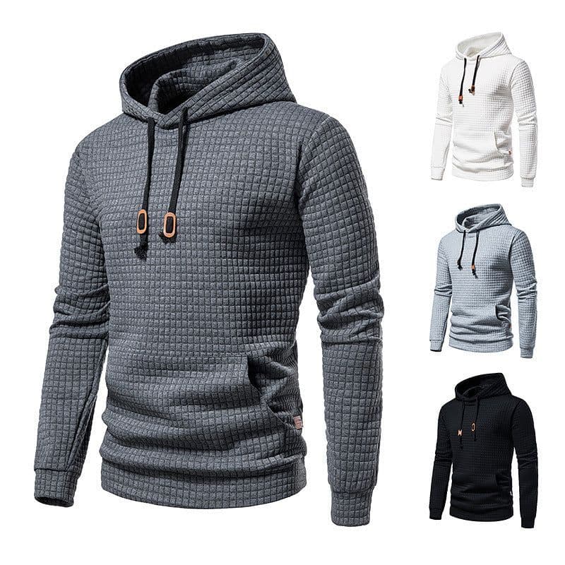 image-European Size Men's Jacquard Sweater - Dark Gray 2XL