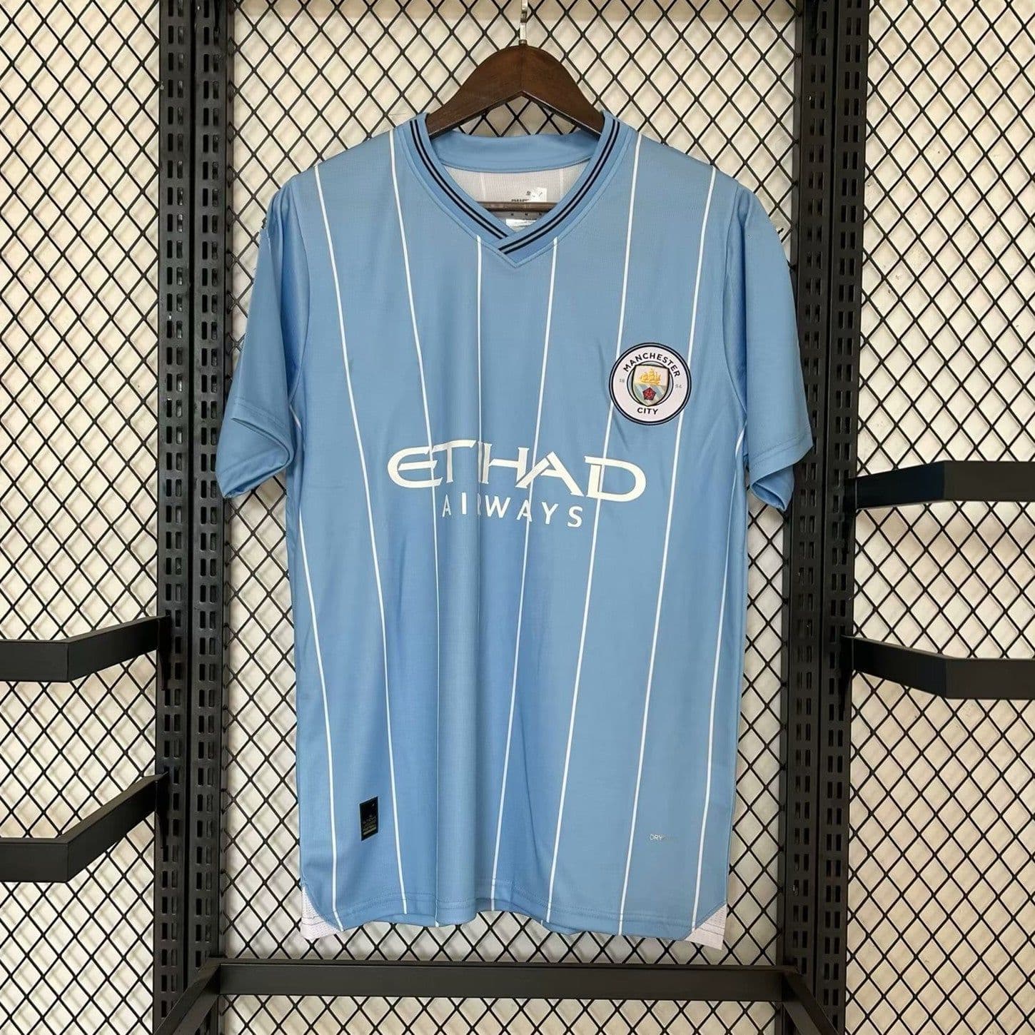 image-Manchester City Soccer Jersey XXL - Thai Version Top, Polyester Stripe
