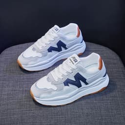 image-Women's Platform Sneakers - White Mesh Breathable Casual Shoes