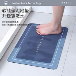 image-Sky Blue Diatom Mud Bathroom Mat - 50*80cm Nordic