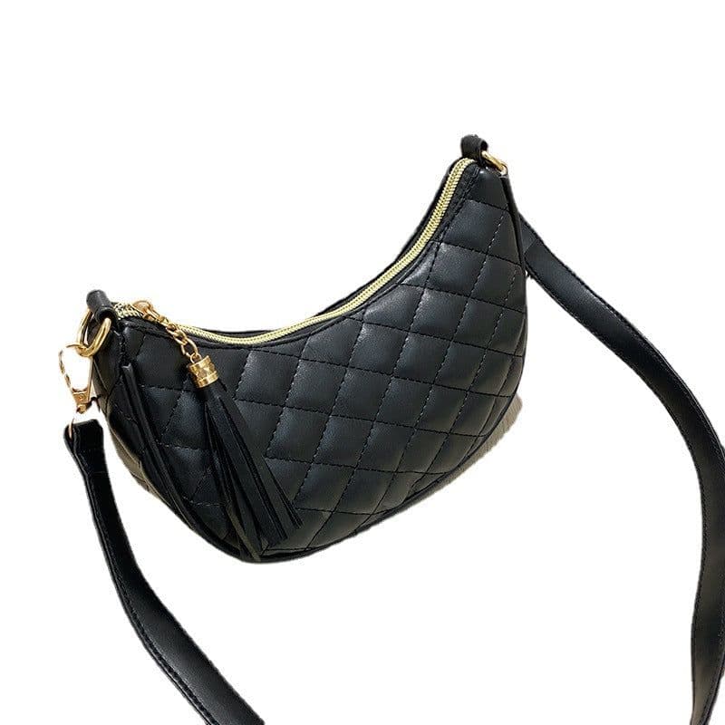 image-Women's Rhombus Embroidered Shoulder Bag